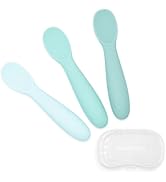 WeeSprout Baby Spoons for Self Feeding 6 Months +, Soft & Durable Silicone Utensils for Sensitive...