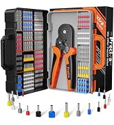 Preciva Ferrule Crimping Tool Kit, Hexagonal Ferrule Crimper AWG23-10/0.25-6mm² with 19 Sizes Wir...