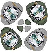 Dual-sides Faux Leather Placemats and Coasters Set of 6, Modern Washable Round Place Mats for Kit...