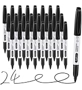 craftinova Black Permanent Markers Bulk Fine Point, Fine Tip Markers Set, Waterproof, Quick Dryin...
