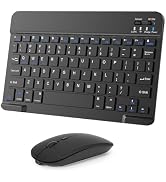 Nsyee Wireless Keyboard and Mouse Combo, Rechargeable Bluetooth Keyboard & Mouse with 2.4 GHz Wir...