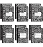 Oxford Composition Notebooks, College Ruled Paper, 9-3/4" x 7-1/2", Black Marble Covers, 100 Shee...