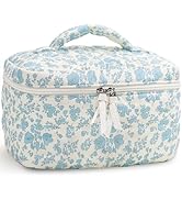 Prite Large Makeup Bag Cute Cosmetic Bag for Women Floral Coquette Aesthetic Toiletry Bag Travel ...