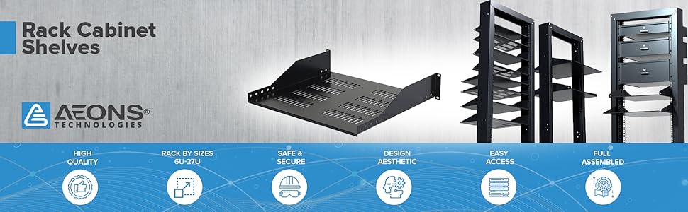 Universal Vented Server Rack Mount Shelf Cabinet & Enclosure
