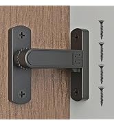 90/180 Degree Barn Door Latch Slide Lock - Adjustable Knob - Home Security Lock for Bathroom, Gar...