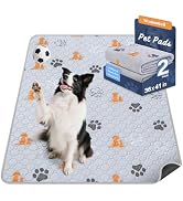 WanpeeGoo Washable Pee Pads for Dogs, 2 Pack Absorbent Reusable Training Dog Pads Pet Puppy Pads,...