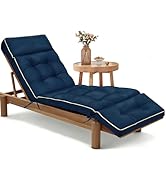 MAGIC ELEPHANT Chaise Lounge Cushion Outdoor, Memory Foam Replacement Patio Pool Lounge Chair Cus...