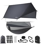 Sunyear Camping Hammock, Portable Double Hammock with Net, 2 Person Hammock Tent with 2*10ft Stra...