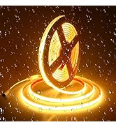 ALITOVE 24V Warm White COB LED Strip 3000K Waterproof IP68 Bright LED Rope Lights Outdoor 16.4ft ...