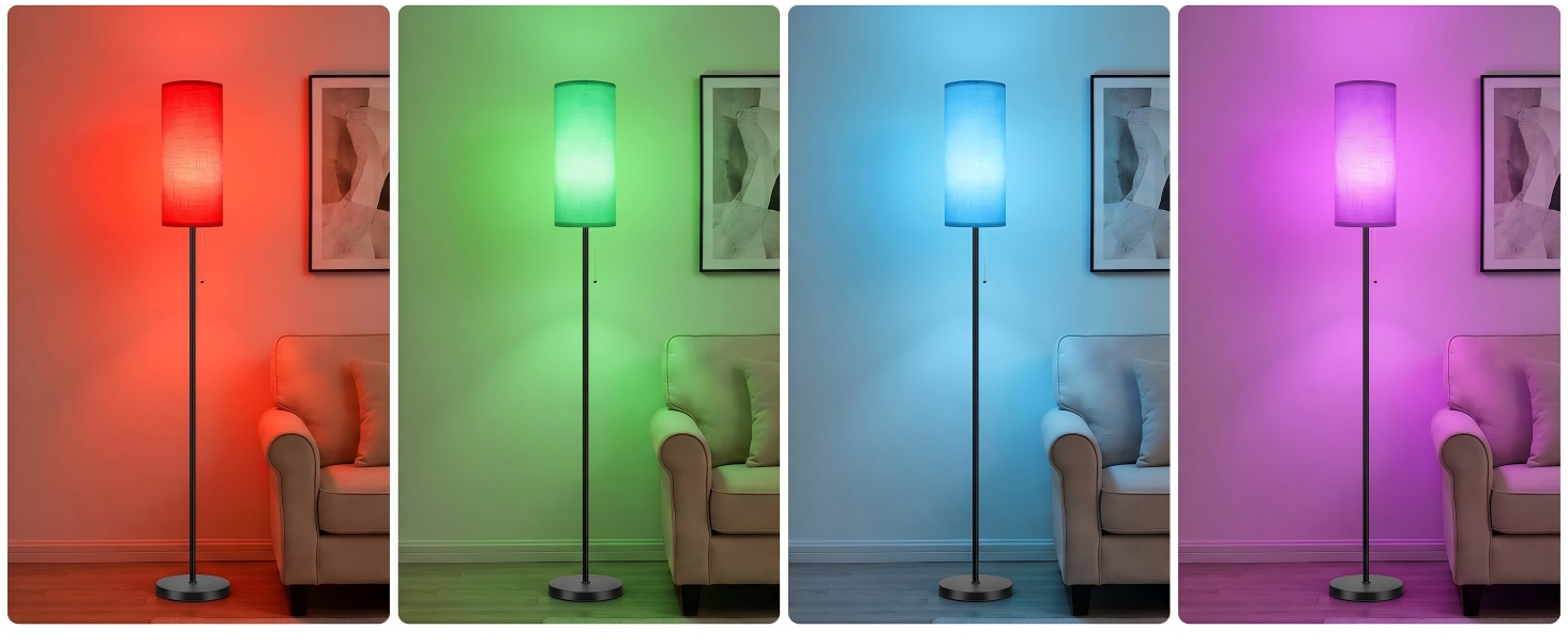 Corner Floor Lamp LED Lamp Smart Remote Control Music Standing Lamp Bedroom Living Room Gaming
