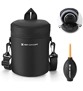 K&F CONCEPT Camera Lens Pouch Case, Waterproof Zipper Lens Protective Bag, Shockproof All-round C...
