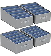 DIMJ Clothes Organizer for Folded Clothes, Drawer Dividers for Clothes, 5 Grids Trapezoid Jeans O...