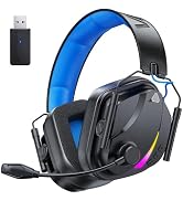 Vakedy Wireless Gaming Headset for PS5, PS4, PC, 2.4GHz Low-Latency & Bluetooth 5.4 Gaming Headph...