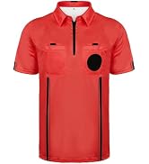 HIGHRAZON Soccer Referee Jersey, Red/Blue Referee Shirt, Men’s Official Pro Soccer Referee Shirt ...
