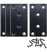mxuteuk 4pcs Black Flat Mending Plates Metal, 1.7 MM Thickness Flat Metal Brackets Straight Brace...