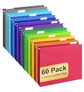 Hanging File Folders, 60 Pack Letter Size Hanging File folders with Tabs, Stay Organized for Your...