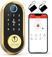Smart Lock SMONET Bluetooth Keyless Entry Keypad Smart Deadbolt-Fingerprint Electronic Deadbolt L...