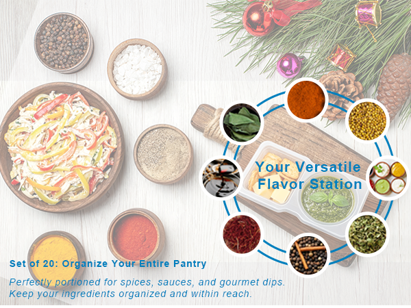 Pure Future 20-pack versatile flavor station containers, perfect for spices, sauces
