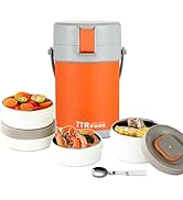 67oz Thermos Container For Hot Food, Adults Stainless Steel 3 Tier Wide Mouth Insulated Stackable...