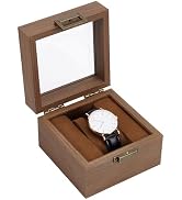 PH PandaHall Wood Watch Box Single Watch Display Case Watch Storage Box Watches Holder Organizer ...