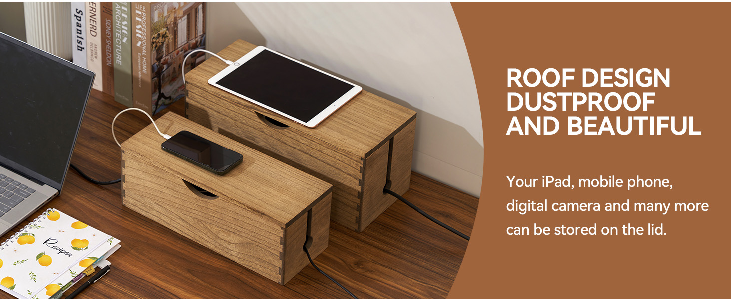 wood cord storage box