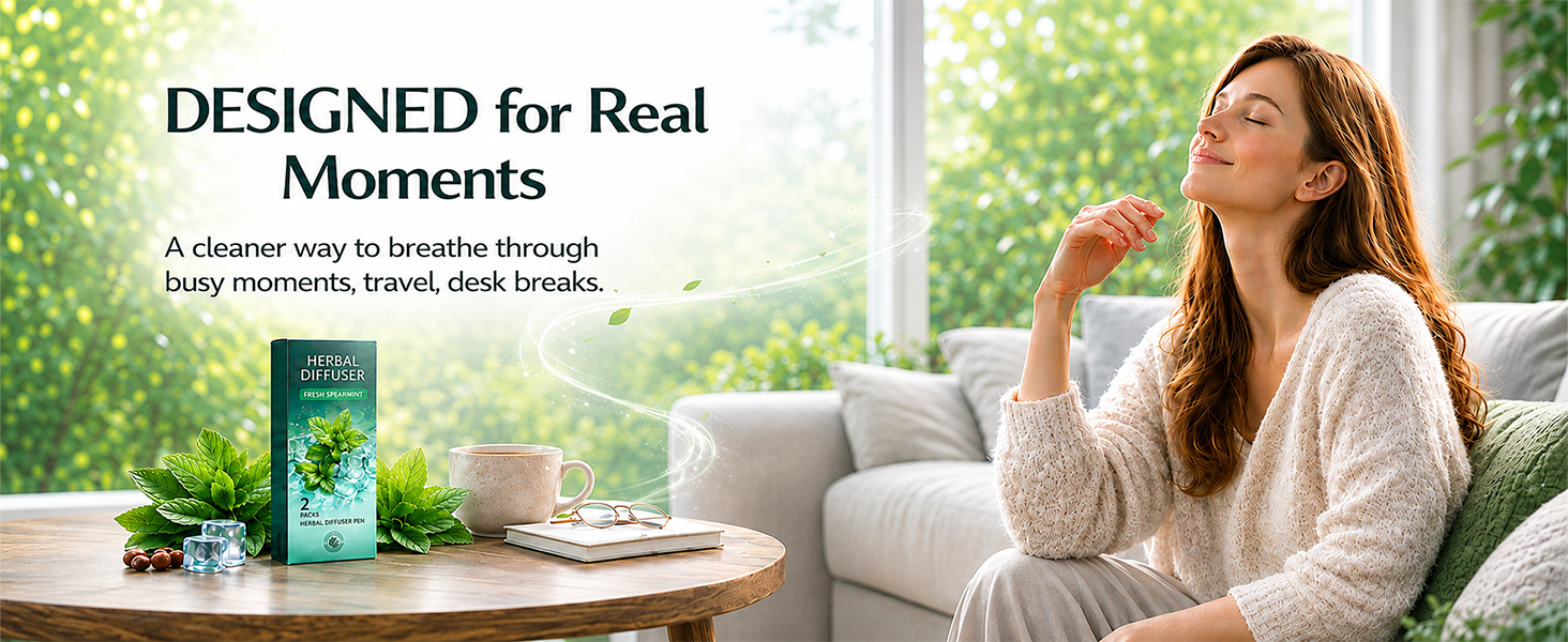 DESIGNED for RealMoments A cleaner way to breathe throughbusy moments, travel, desk breaks.