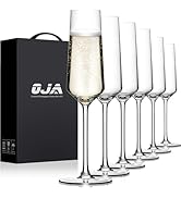 OJA Champagne Flutes Glass Set of 6, Crystal 7oz Champagne Glasses for Prosecco,Sparkling Wine, M...
