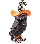 MACKENZIE-CHILDS Witchy Owl Figurine, Halloween Owl Decor, Indoor Witch Decor