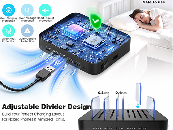 Black charging station for multiple devices apple