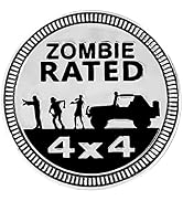 Zomble Badge Rated Car Emblem, 4 x 4 Automotive Badge 3D Metal Car Badges Emblems Round Emblem De...