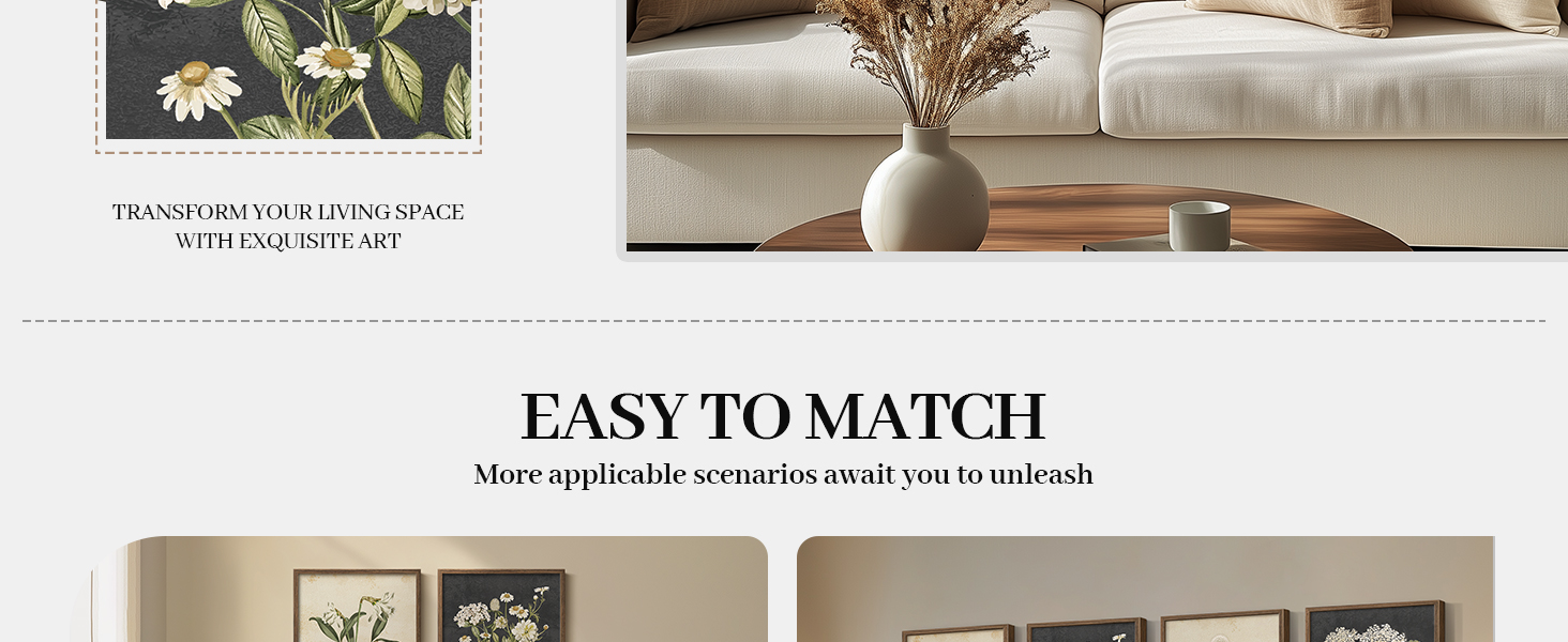 Canvas Artwork for Walls, Easy to Match