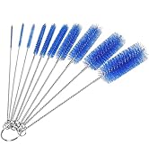 Bottle Cleaning Brushes, 8 Inch Nylon Tube Brush Set, Cleaner for Narrow Neck Bottles Cups with H...