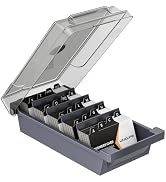 Uniclife Business Card Holder for Desk, Large Plastic Business Card Organizer Business Card Box w...