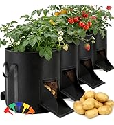 joyhalo 15 Gallon Potato Grow Bags, 4 Pack Planter Pot with Handles, Nonwoven Fabric Pots with Ha...