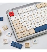 YMKPVR KBDiy Soy Milk Doys Low Profile Keycaps Set,137 Keys Dye-Sublimation PBT Retro Keycaps for...