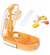 Pill Cutter and Crusher, Tablet Splitter for Small and Tiny Pills, Pill Storage and Built-in Clea...