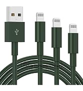 3 Pack Apple MFi Certified Charger Cable 6Ft, Lightning to USB Cable Cord 6 Foot, 2.4A Fast Charg...