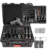 Pistol Gun Case for Multi Handguns - Hold Multiple Pistols & Magazines, Pre-cut Waterproof Hard S...