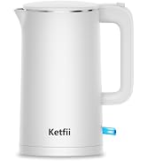 Electric Kettle 1.7L, Seamless Inner Pot, Double-Walled Design, BPA-Free, Tea, Coffee & Hot Water...