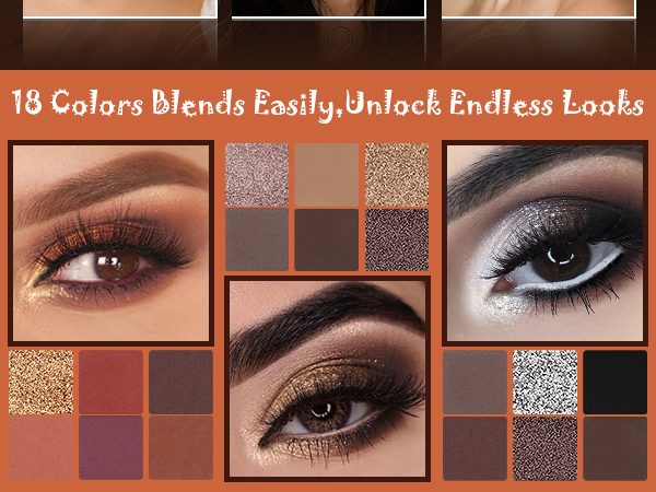 Matte Eyeshadow Palette Pro 18 Colors Pigmented Shimmer Glitter Eye Shadow Palette