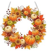 Eiflow Hanging Diamond Art Wreath Kit for Adults Fall DIY Acrylic Diamonds Craft Painting Ornamen...