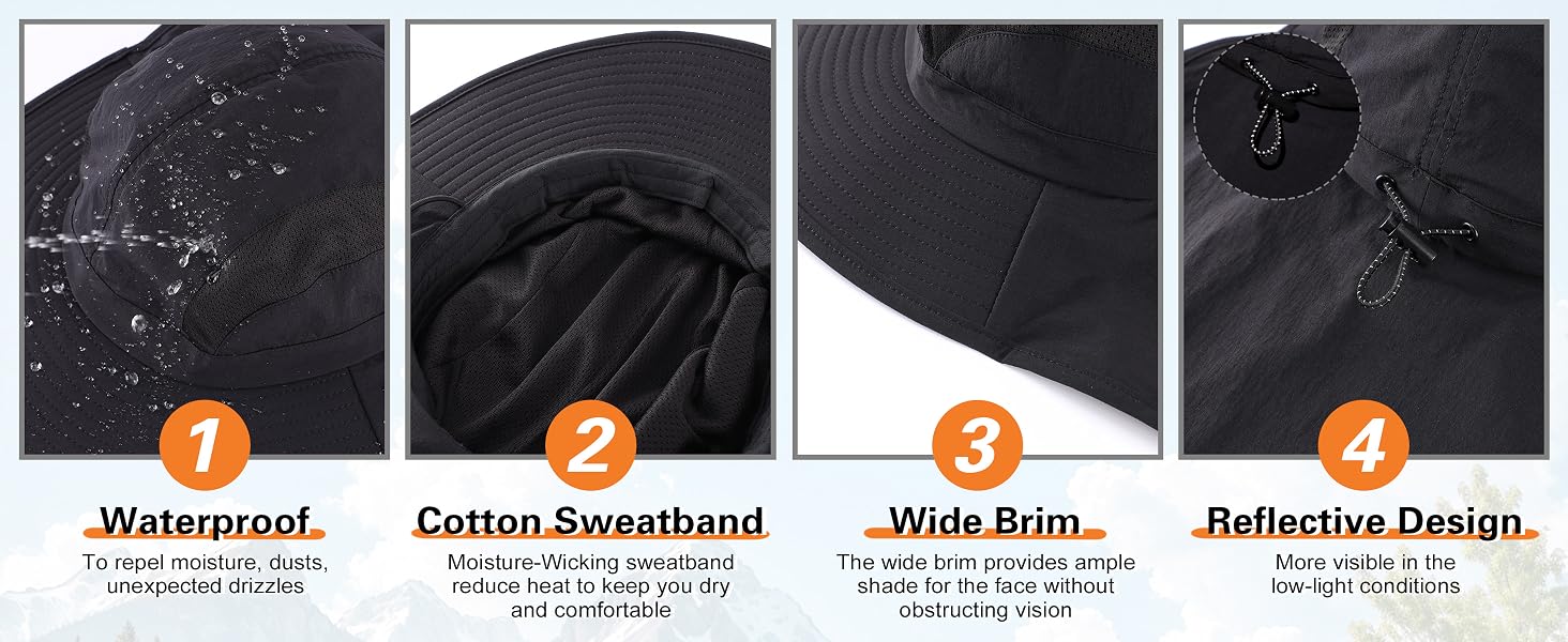 wide brim sun hat waterproof