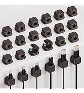 24 Pack Magnetic Cable Clip Organizer Cord Holder, Picozon Adhesive Cable Management, Wire Phone ...