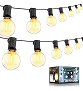Dott Arts Outdoor LED String Lights Waterproof,50ft Outdoor Globe G40 Light Strings with 27 Bulbs...