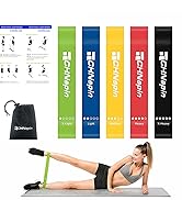 Resistance Loop Bands 5-piece Set with User Guide and Carry Bag,Exercise Bands with 5 Resistance ...