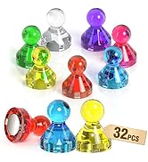 MAX Push Pin Magnets - Tiergrade 32 Pack 7 Assorted Color Strong Magnets,Use at Kitchen Home Offi...