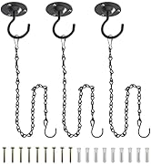 NACETURE Ceiling Hooks for Hanging Plants with Hanging Chain 3 Pack - Wall Hook Metal Plant Brack...