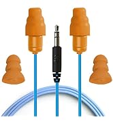 Plugfones Guardian in-Ear Earplug Earbud Hybrid - Noise Reduction in-Ear Headphones (Blue & Orange)