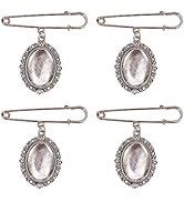 PH PandaHall 8 Sets DIY Pin Brooch Making Kit Including 8 pcs Iron Brooch Tray with 8 pcs Oval Cl...