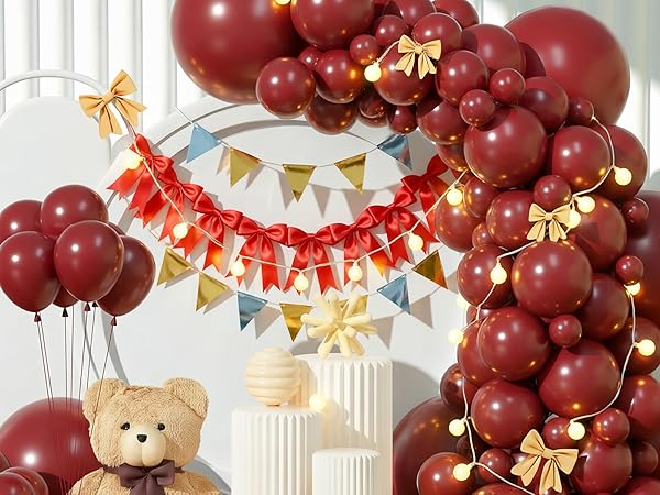 red bow party decorations